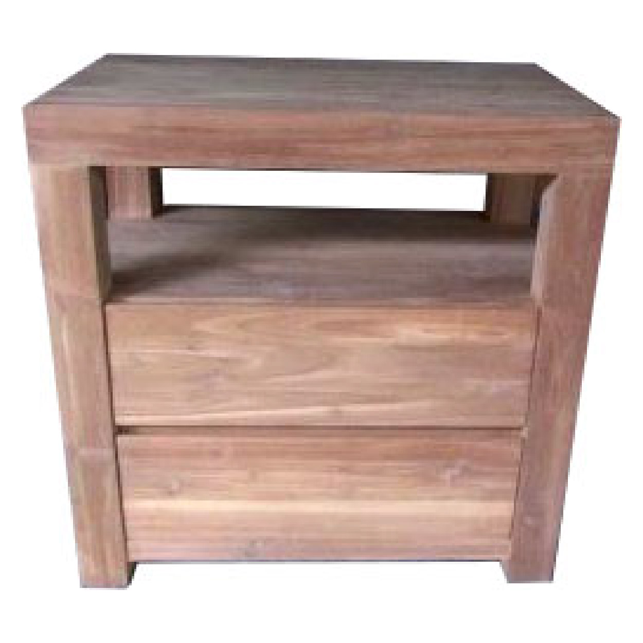 Badkamer dressoir Teakhout Rotterdam 2 laden 80 cm breed