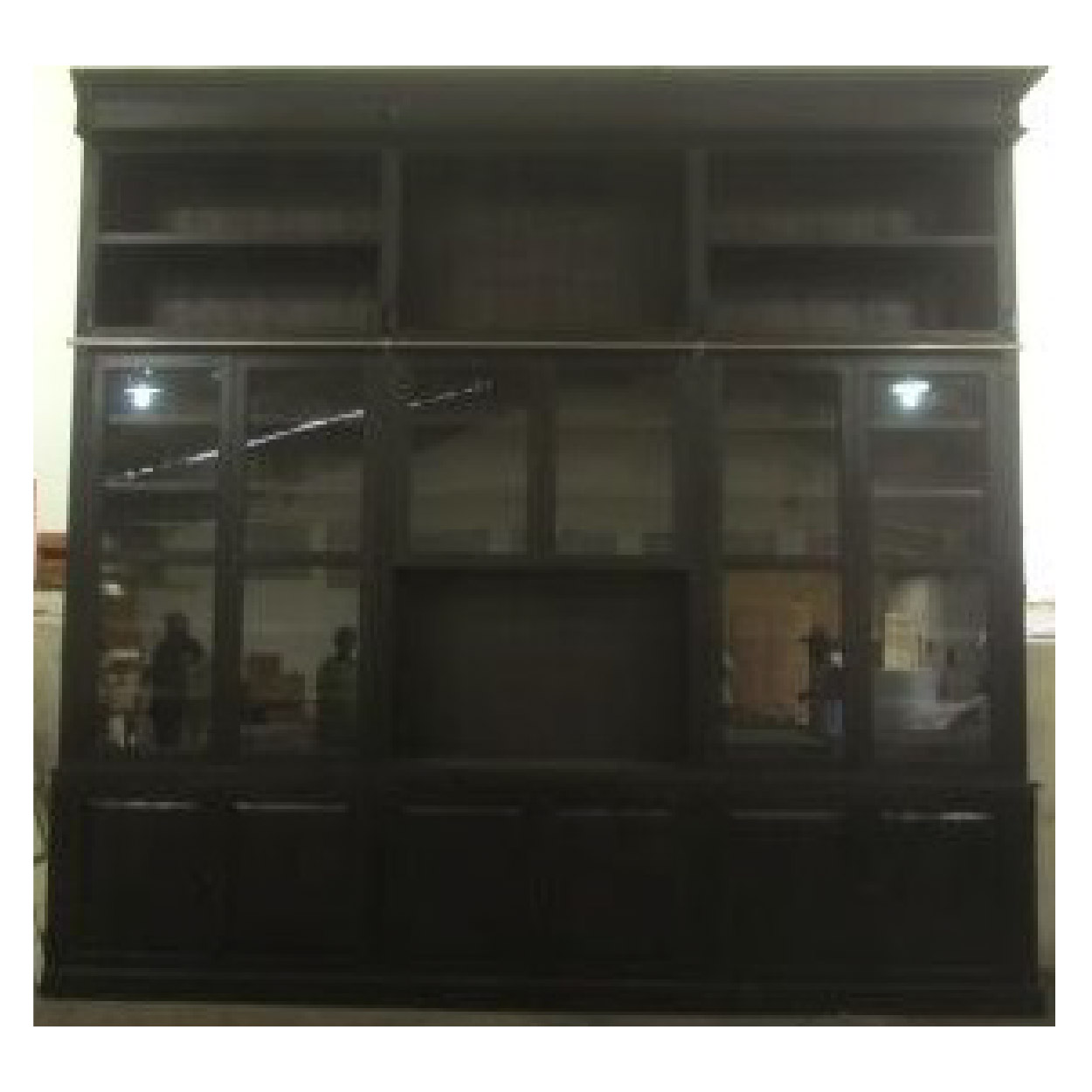 Vitrinekast van Teakhouthout Bibliotheekkast 400 cm breed