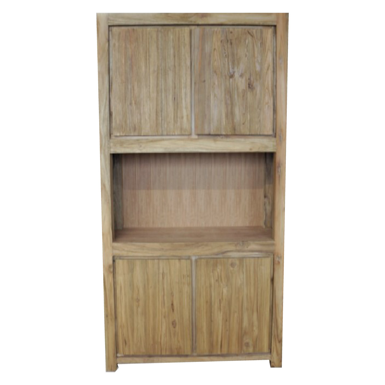 Vitrinekast van Teakhout Recycledhout 120 cm breed