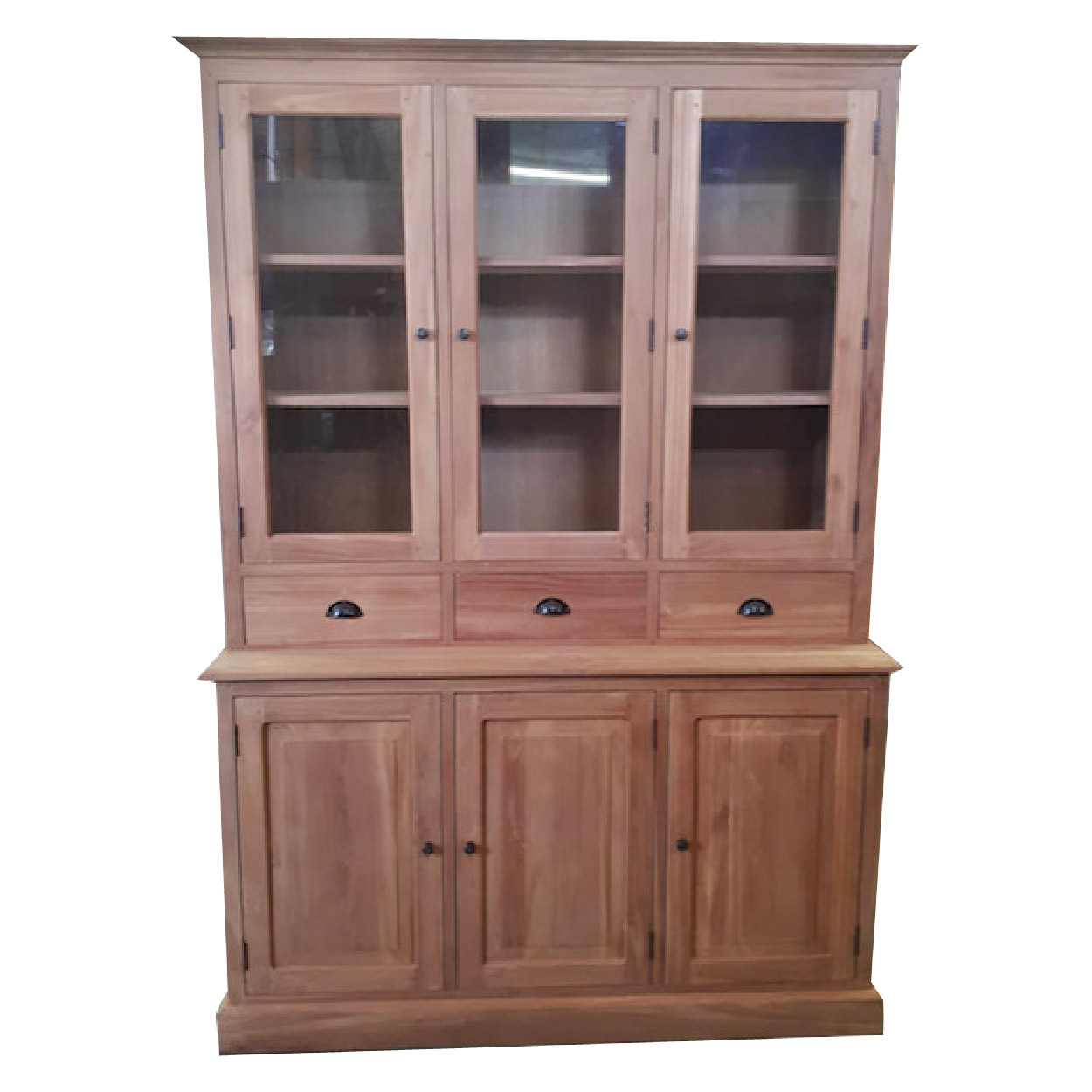 Vitrinekast van Teakhouthout Dordrecht 148 cm breed