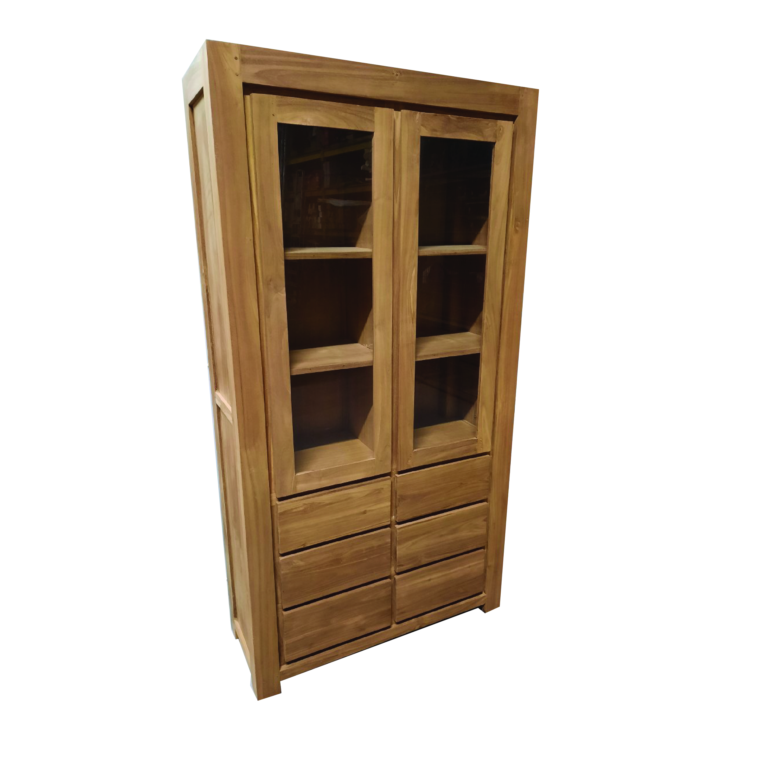 Vitrinekast van Teakhouthout 150 cm breed