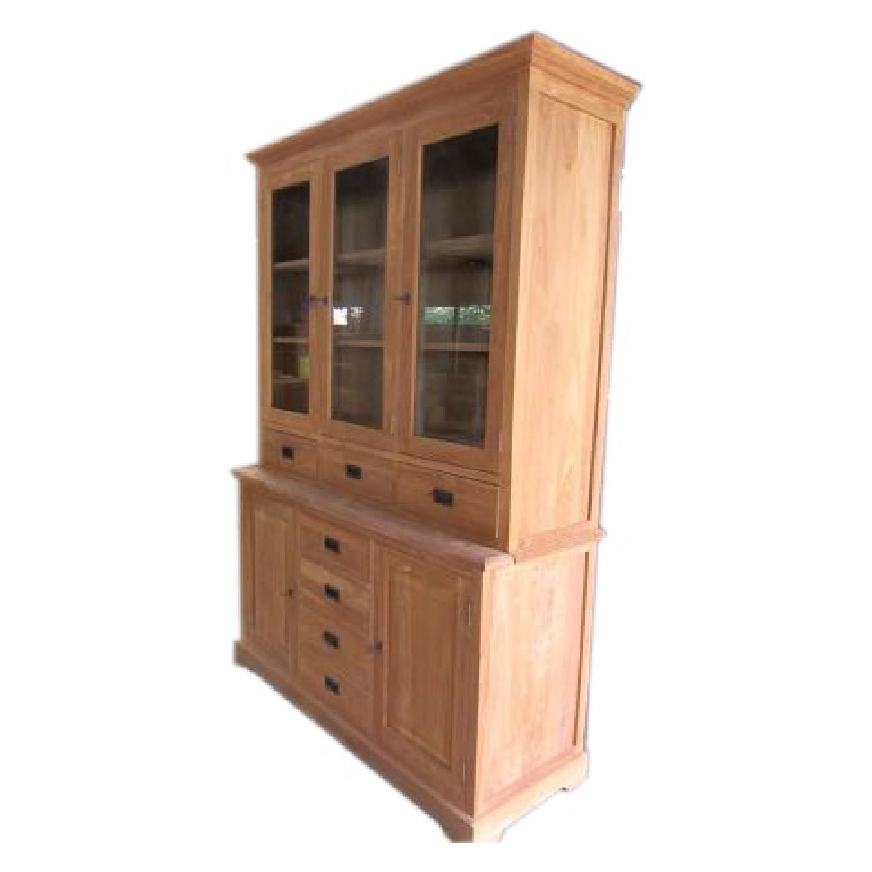 Vitrinekast van Teakhouthout Spijkenisse 150 cm breed