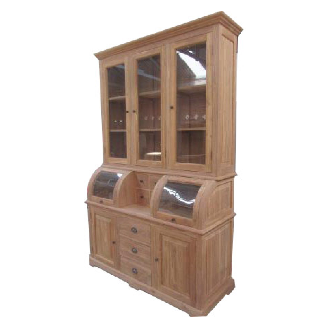 Vitrinekast van Teakhouthout Zaandam 150 cm breed