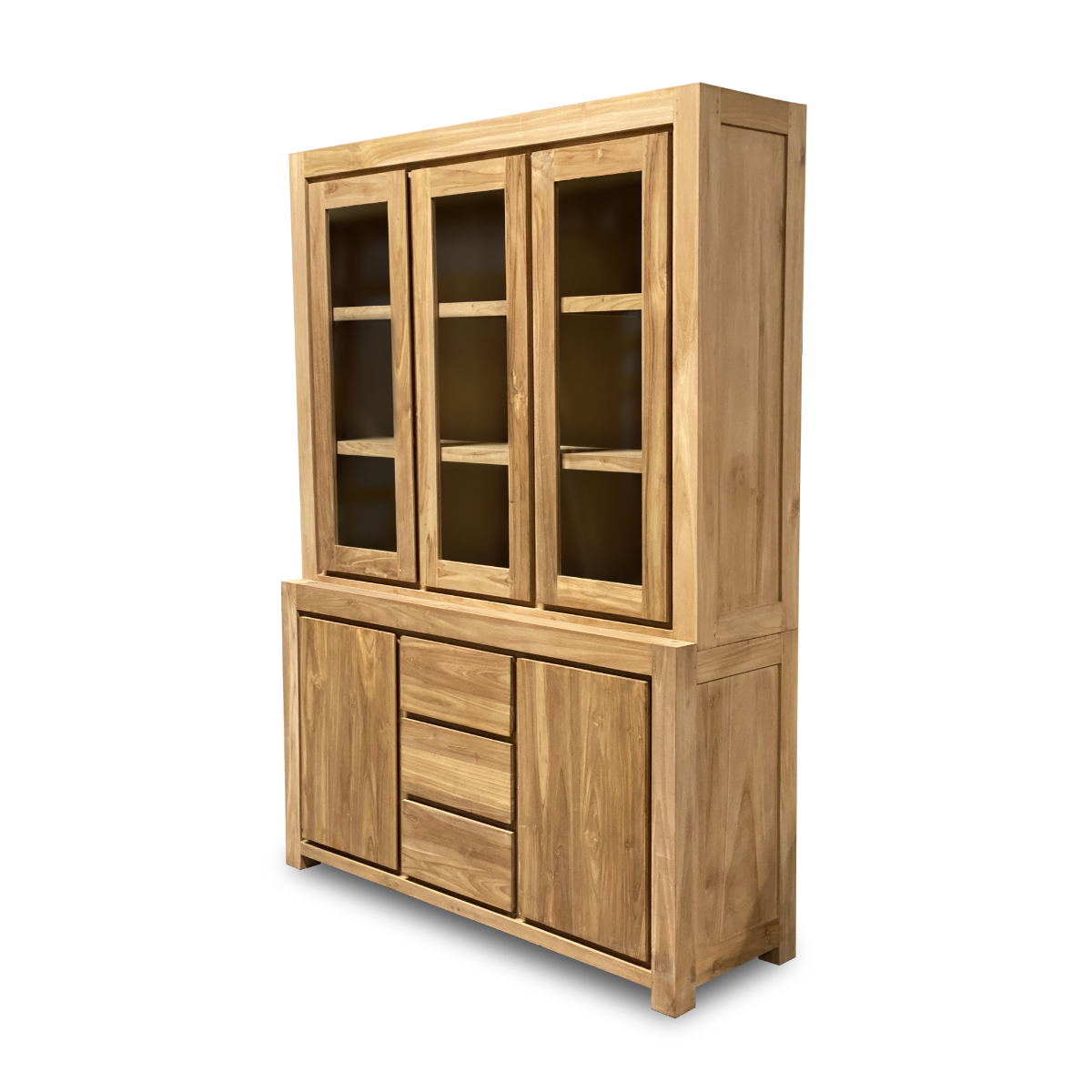 Vitrinekast van Teakhouthout Rotterdam 160 cm breed