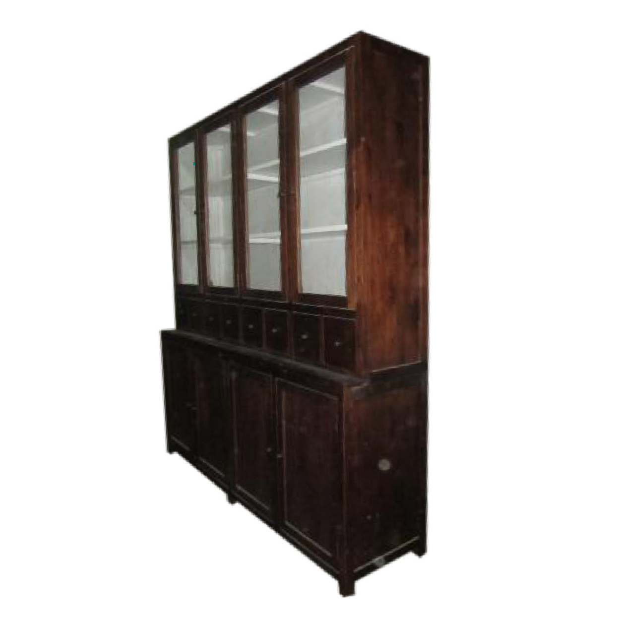 Vitrinekast van Teakhouthout 200 cm breed