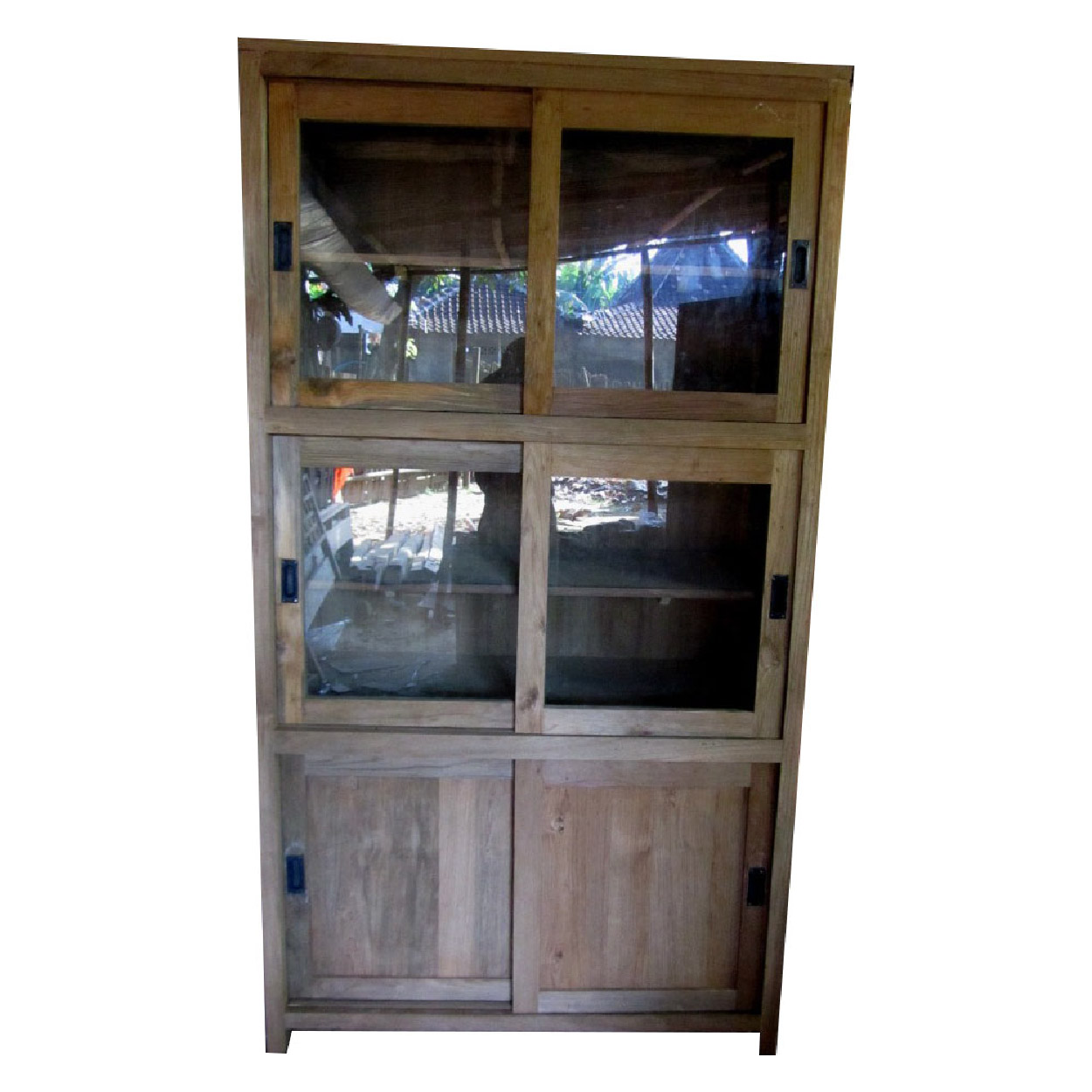 Vitrinekast van Teakhouthout Uniek 110 cm breed