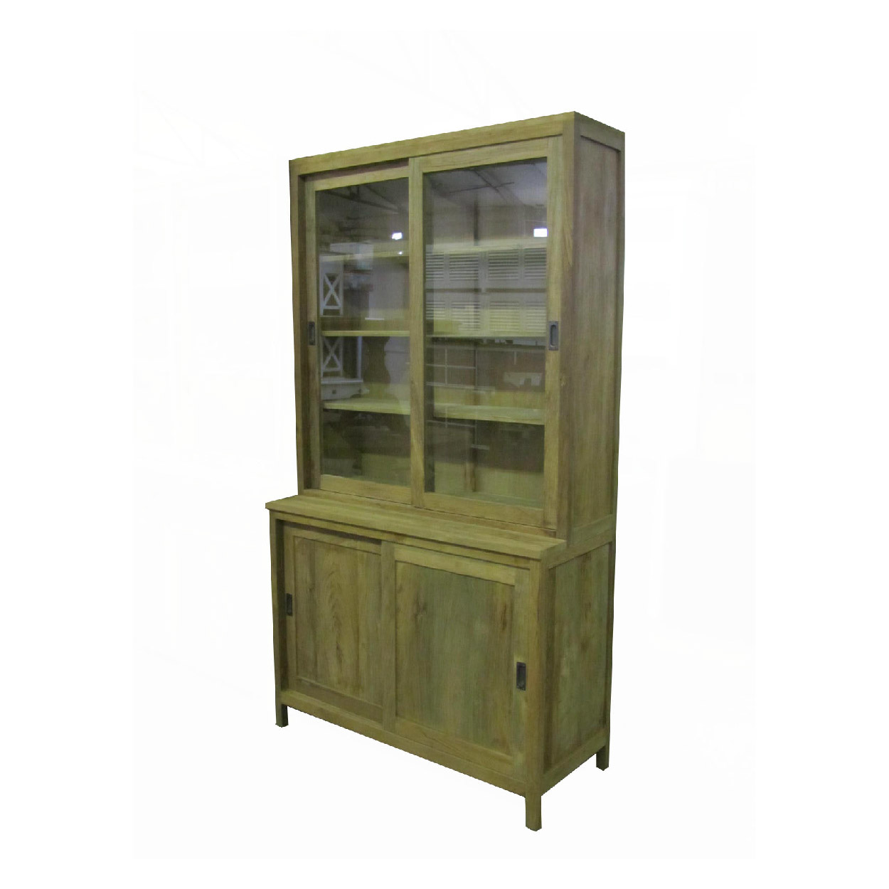Vitrinekast van Teakhout Recycledhout Amsterdam 120 cm breed