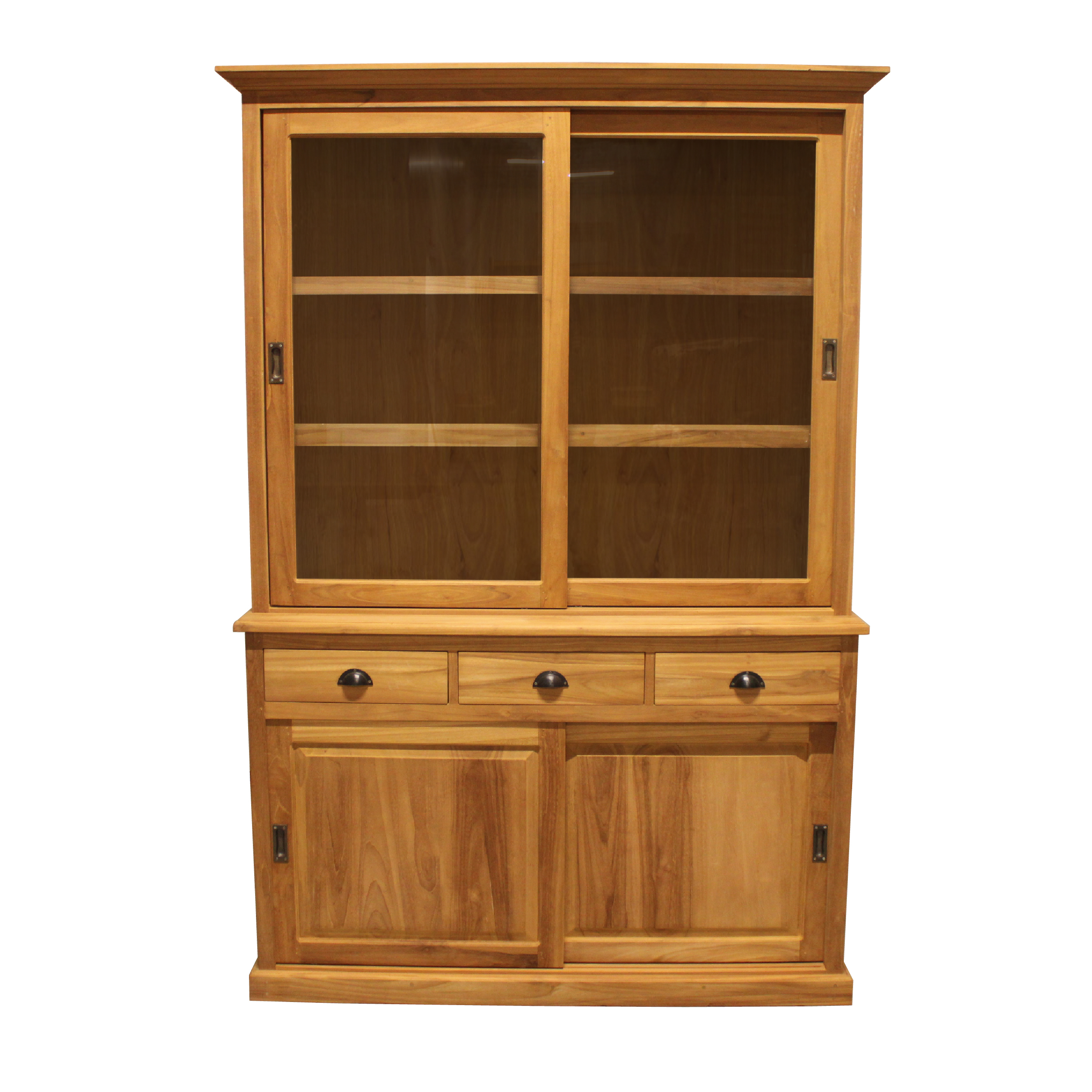 Vitrinekast van Teakhouthout Hoogeveen 145 cm breed