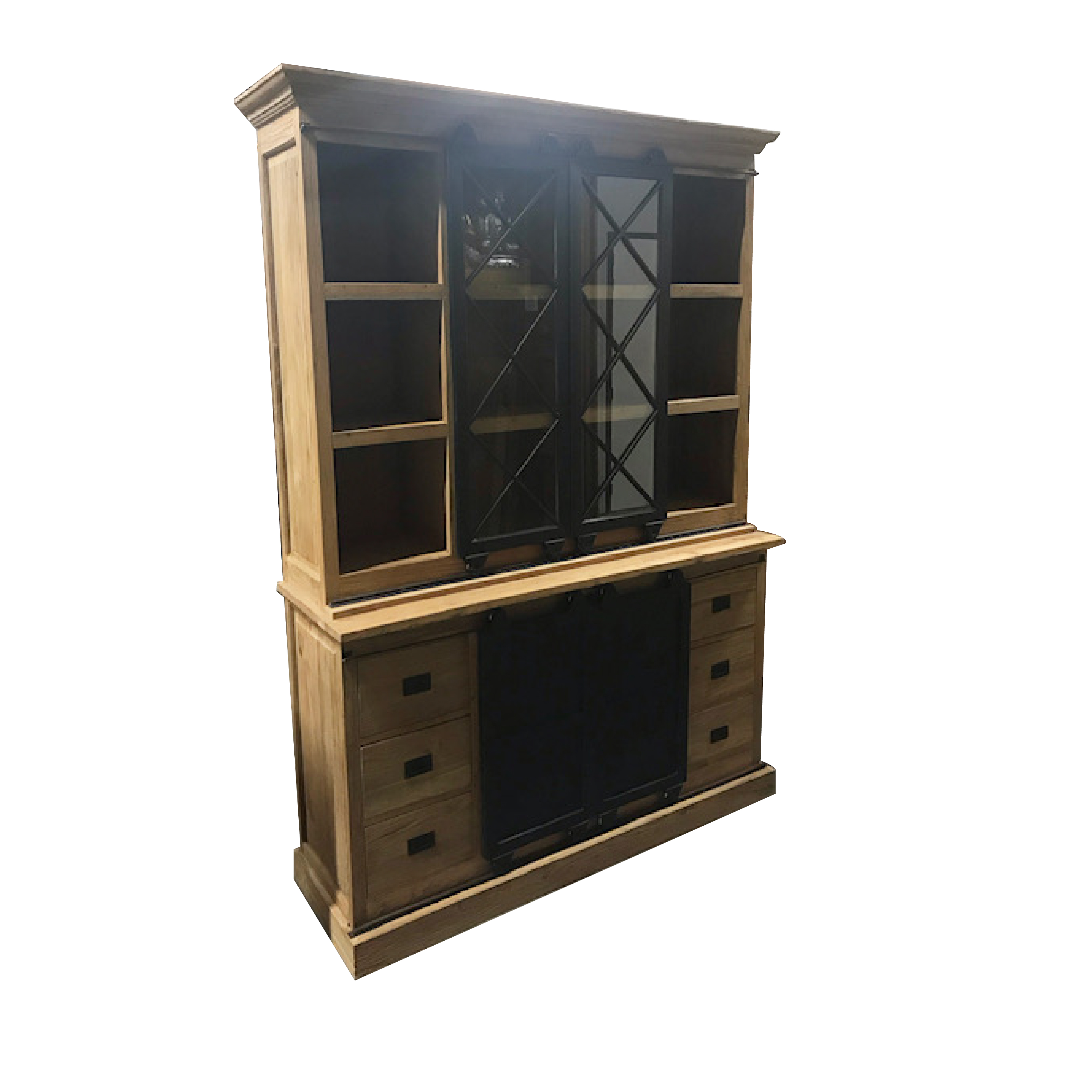 Vitrinekast van Teakhout Recycledhout 165 cm breed