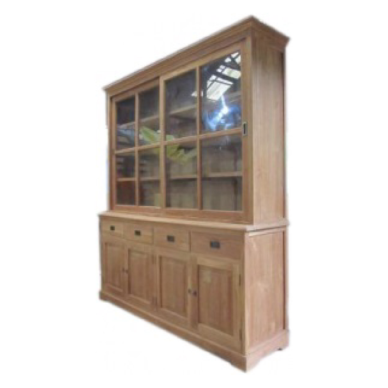 Vitrinekast van Teakhouthout Breda 195 cm breed