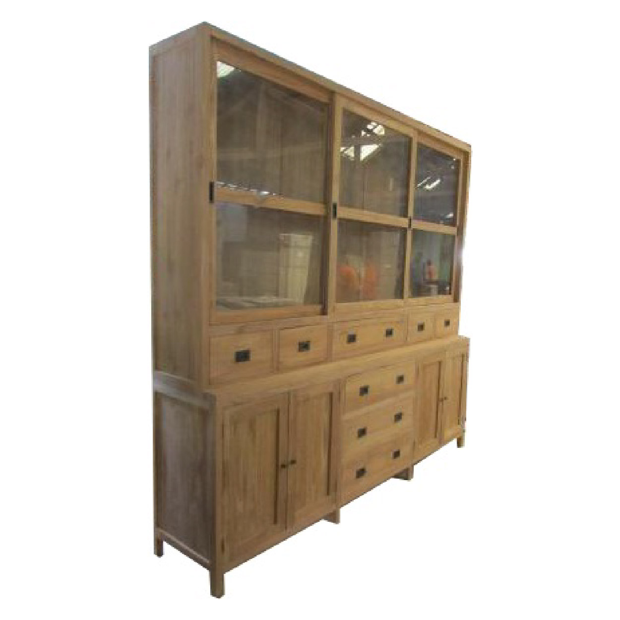 Vitrinekast van Teakhouthout Utrecht 245 cm breed