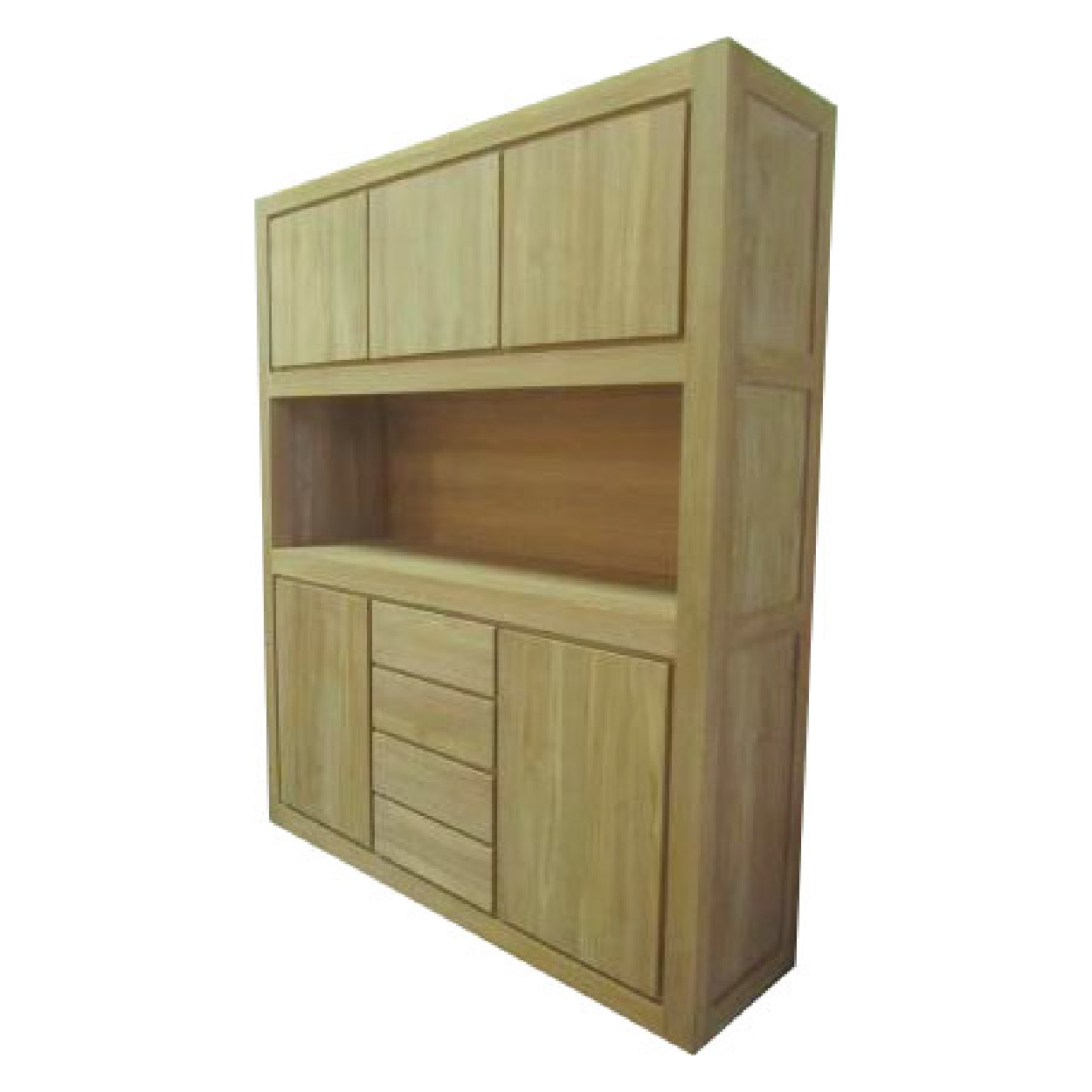 Vitrinekast van Teakhouthout Rodenrijs 174 cm breed
