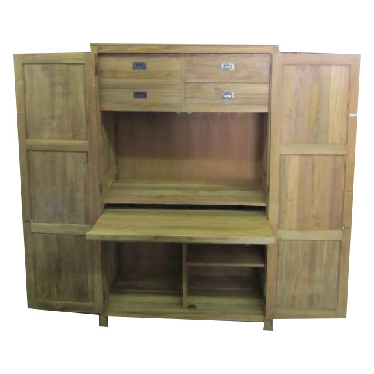 Computerkast van Teakhout Recycledhout Computerkast 106 cm breed