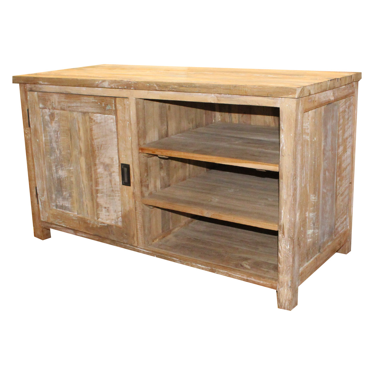 TV dressoir van Teakhout Recycledhout Han 70 cm hoog