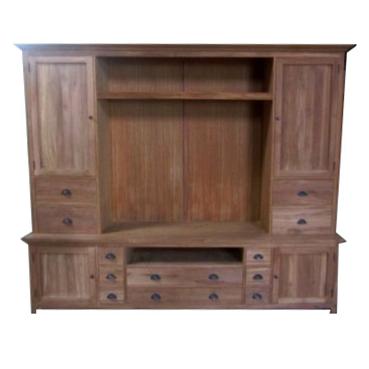 TV dressoir van Teakhouthout Bruinisse 200 cm hoog