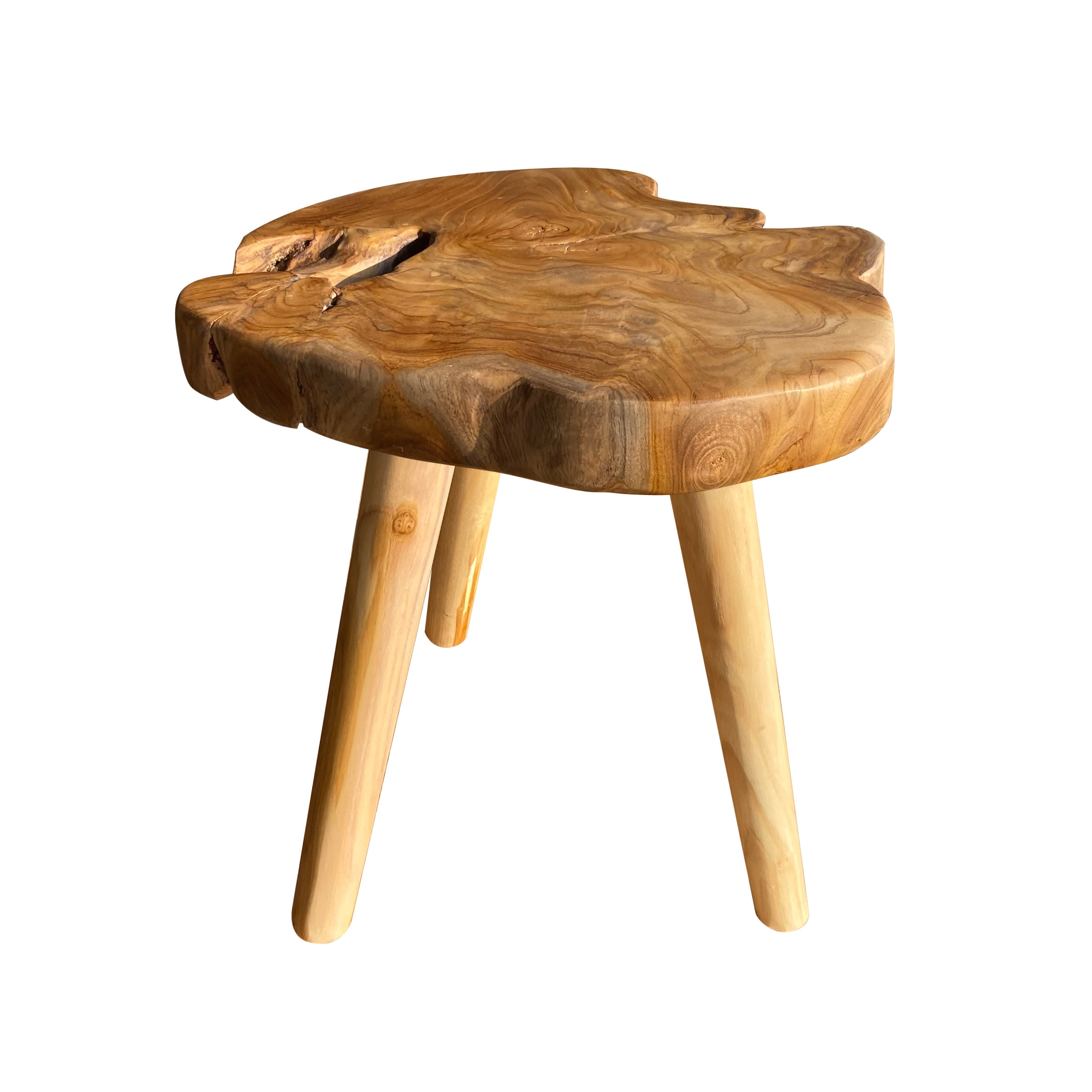 Bijzettafel dwarshout met ronde poten Joelle