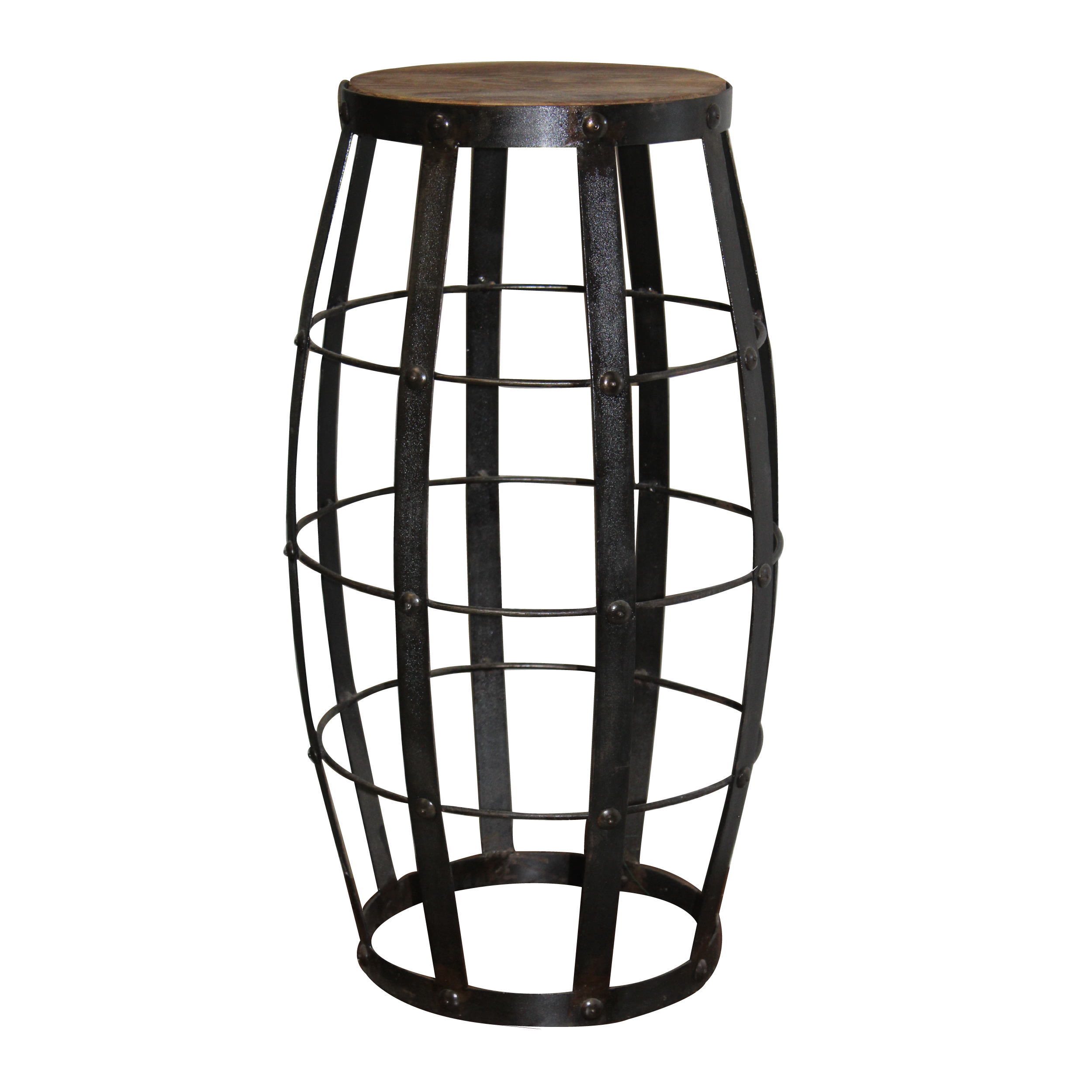 Plantentafel stalen kooi met rustiek houten top