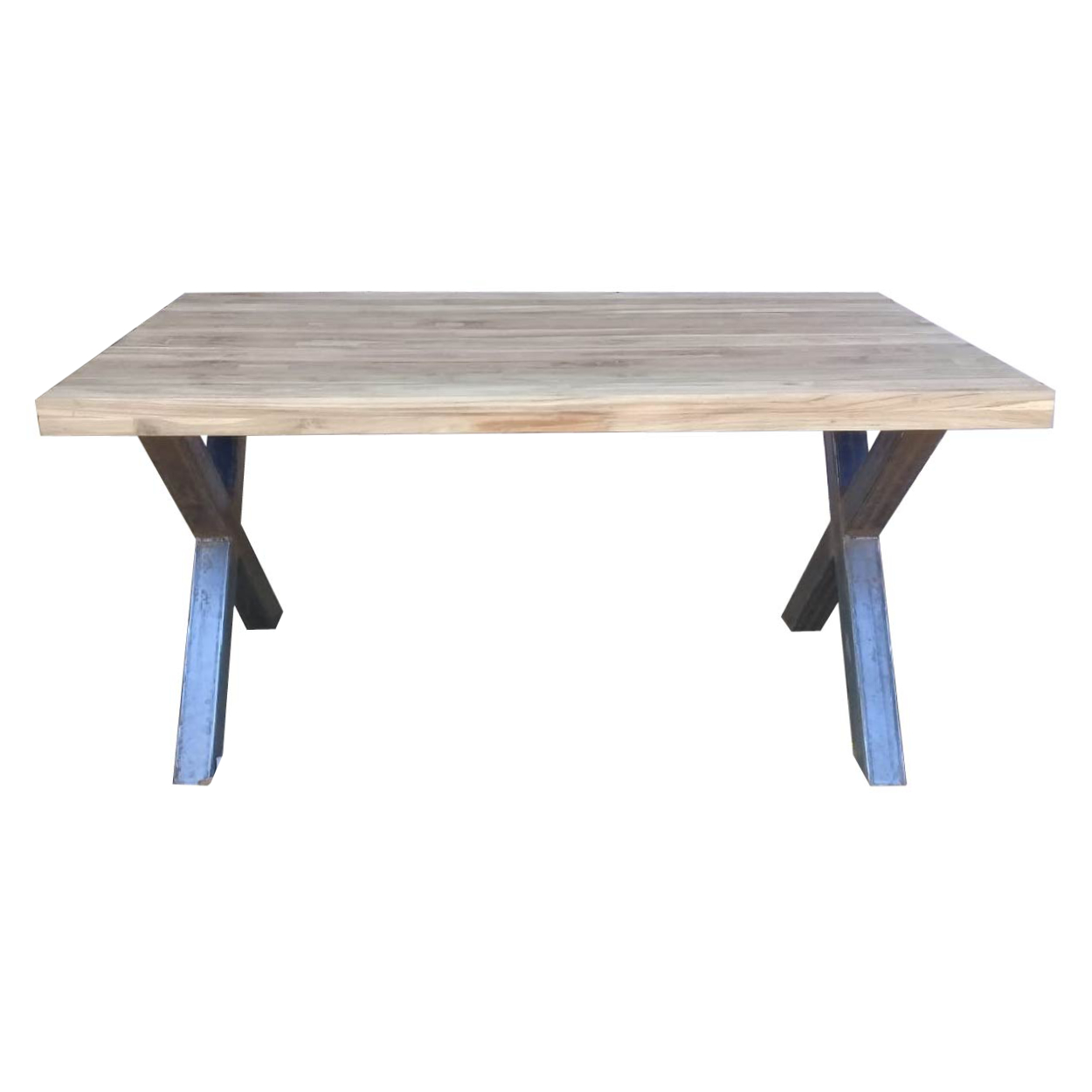 Eettafel met stalen X-Poot 120 - 300 cm