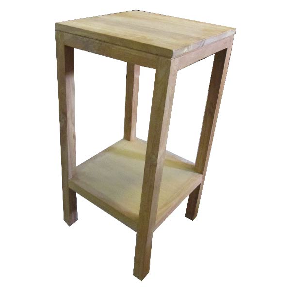 Teakhout houten plantentafel met onderblad Almelo laag