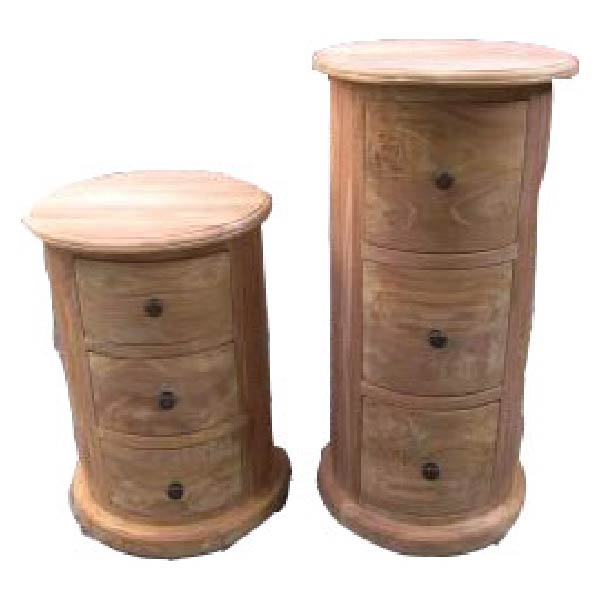 Ronde plantentafel van Teakhouthout diameter 35 en 50 cm hoog Maldegem