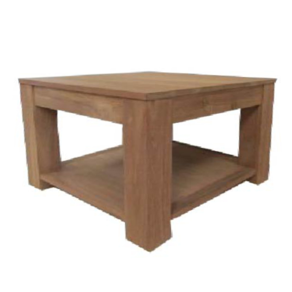 Teakhout houten Salontafel Rotterdam met onderplank