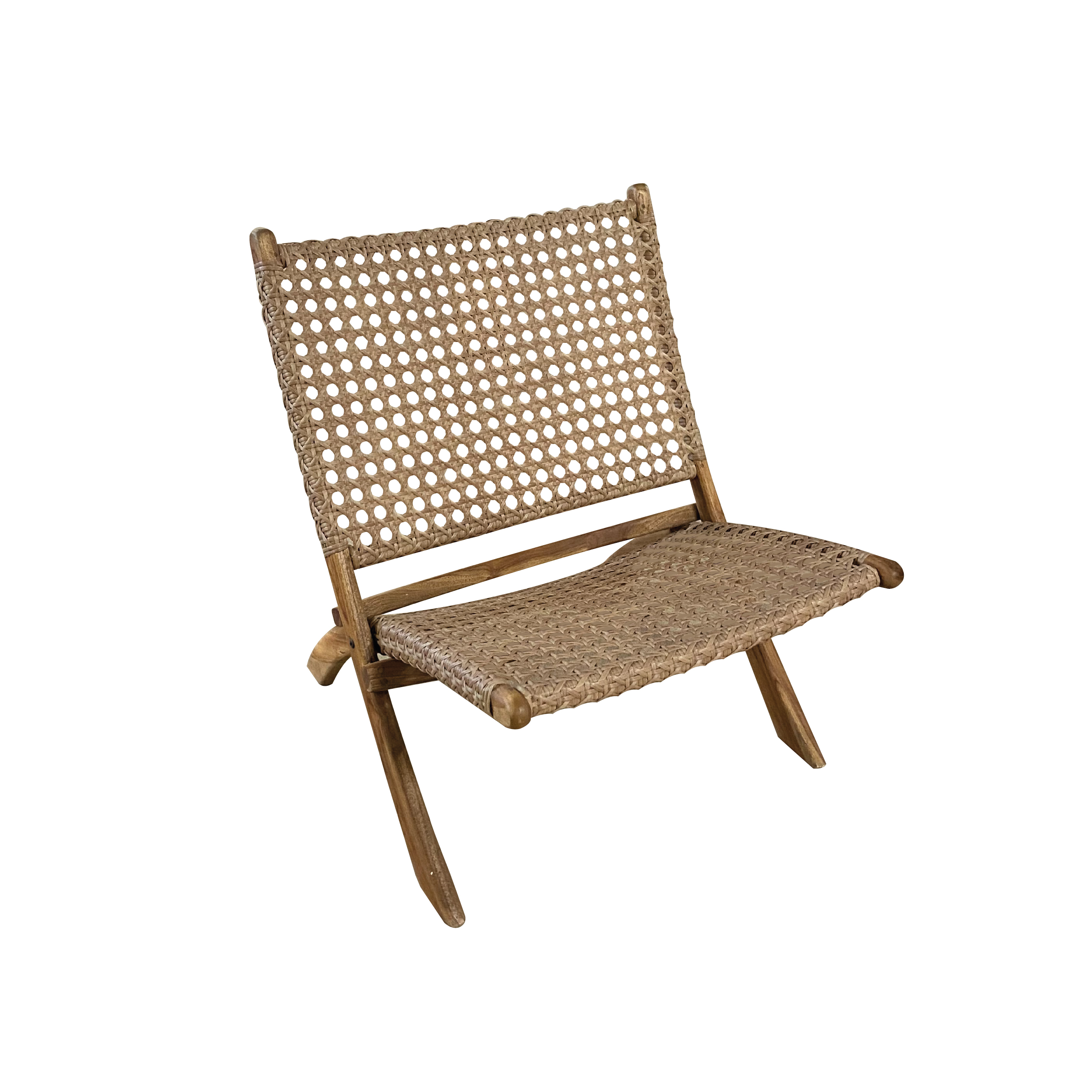 Klapstoel Wicker met Teakhouthouten frame