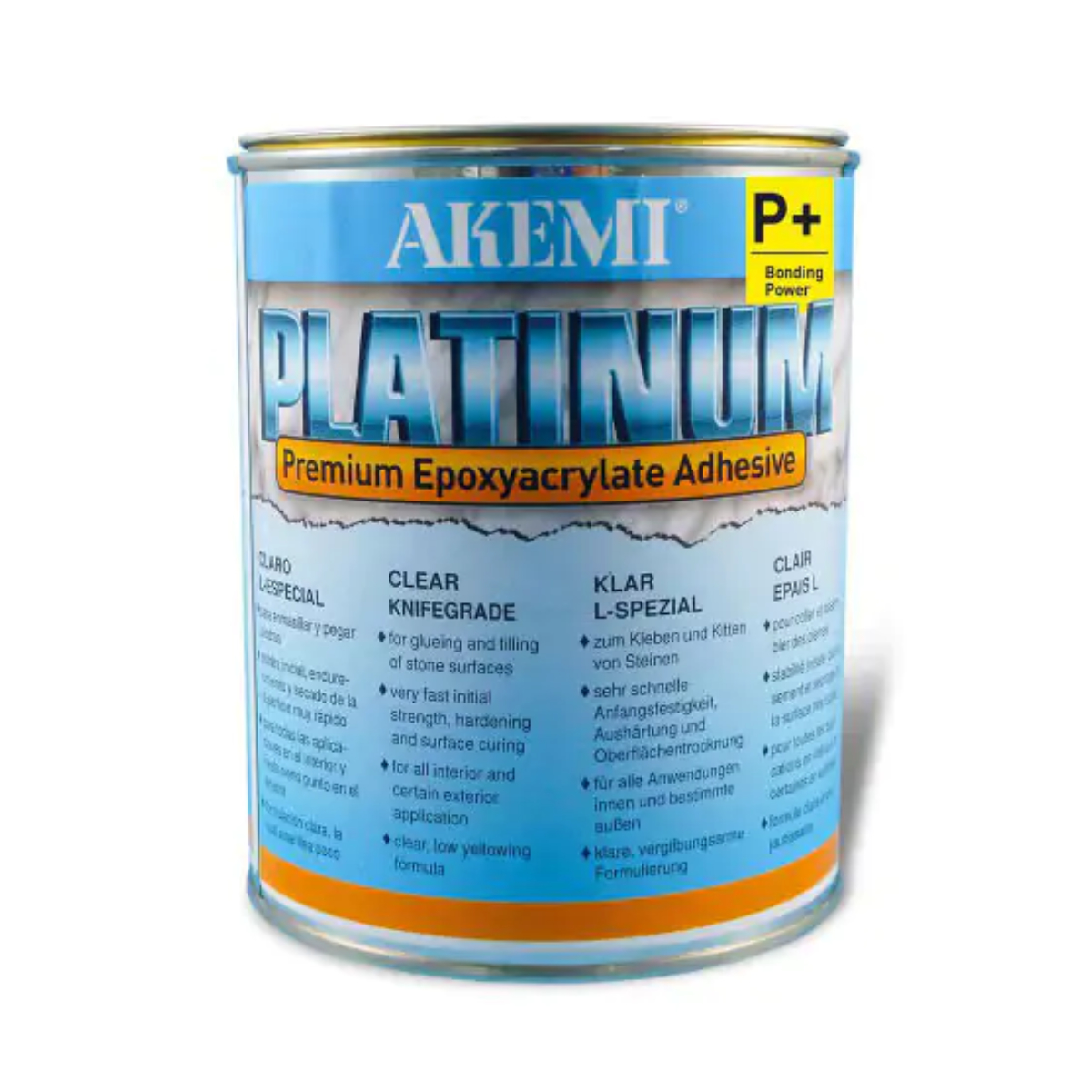 Akemi Platinum P+ Gel Transparant 900ML incl. Verharder 30GR