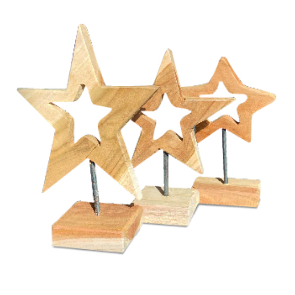 Houten ster ornament