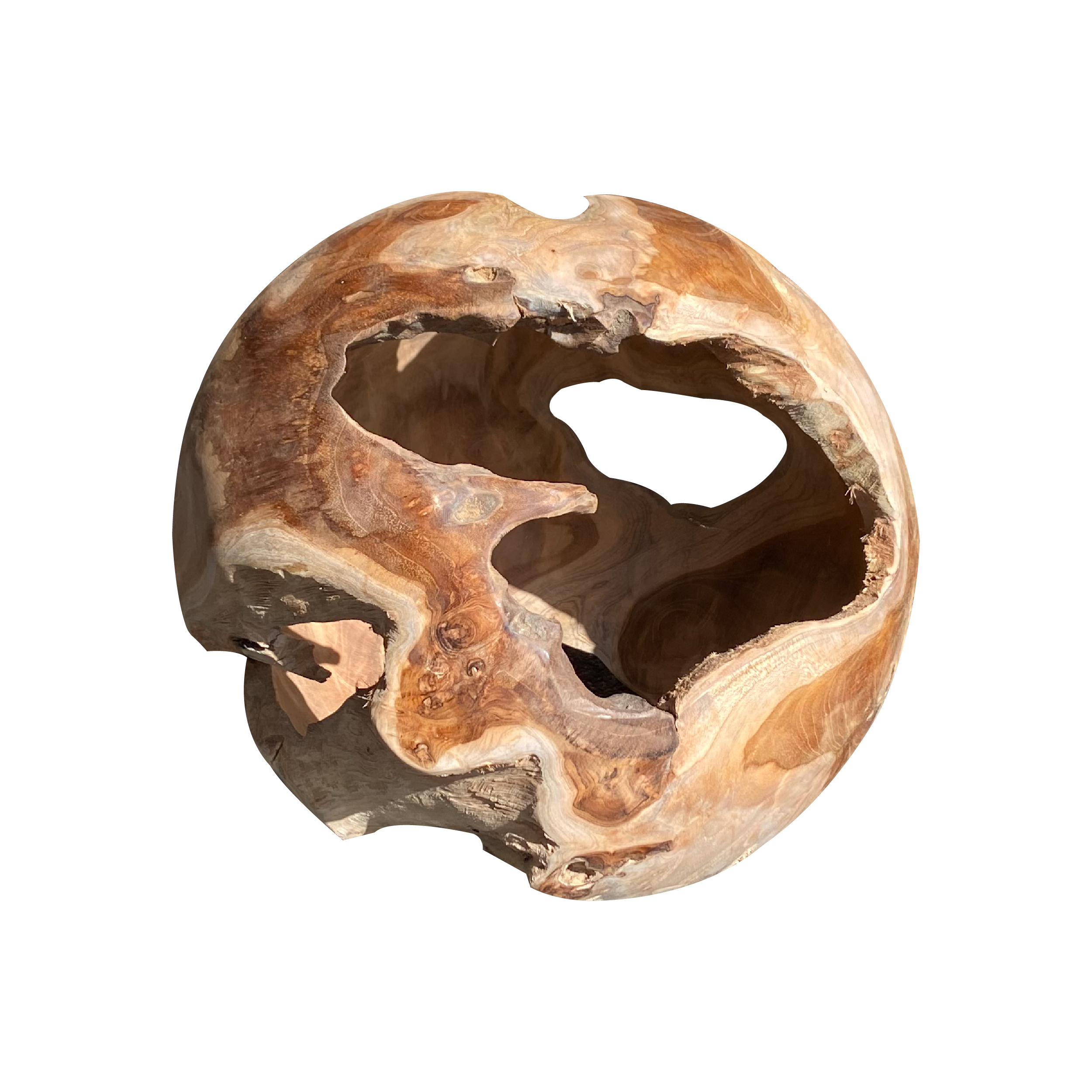 Houten bol organisch ornament