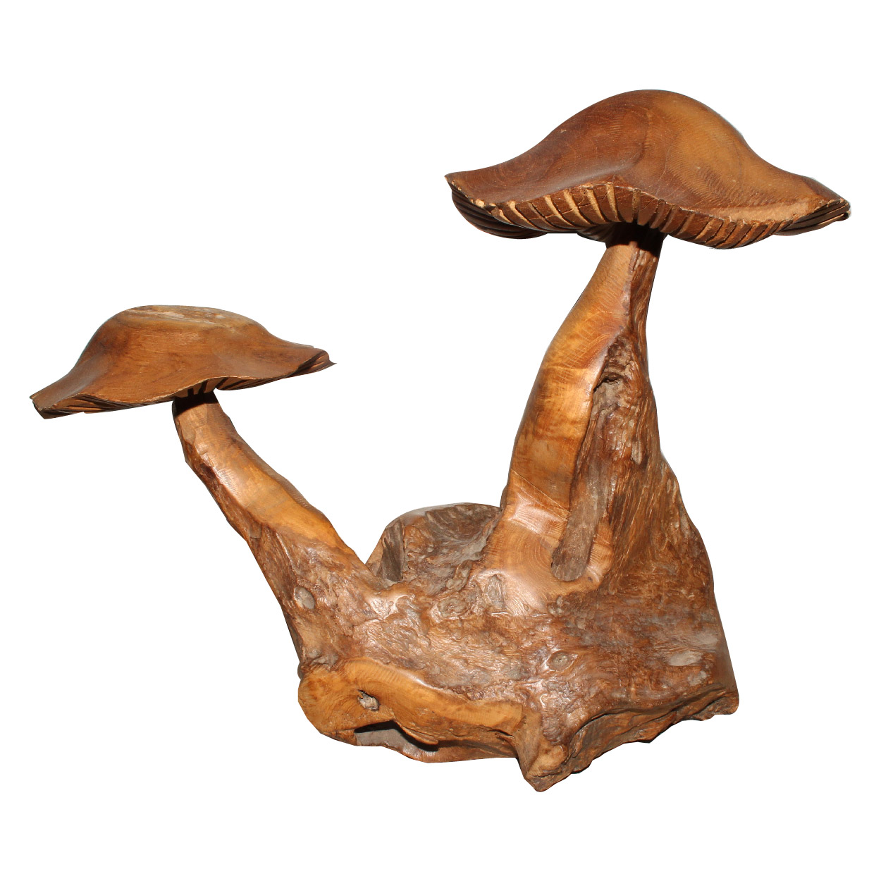 Houten paddenstoelen houtsnijwerk