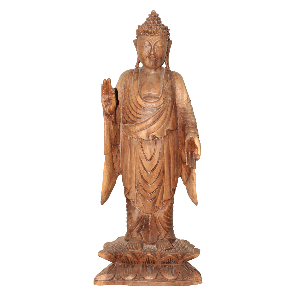 Boeddha beeld staand abhaya mudra - onbevreesdheid