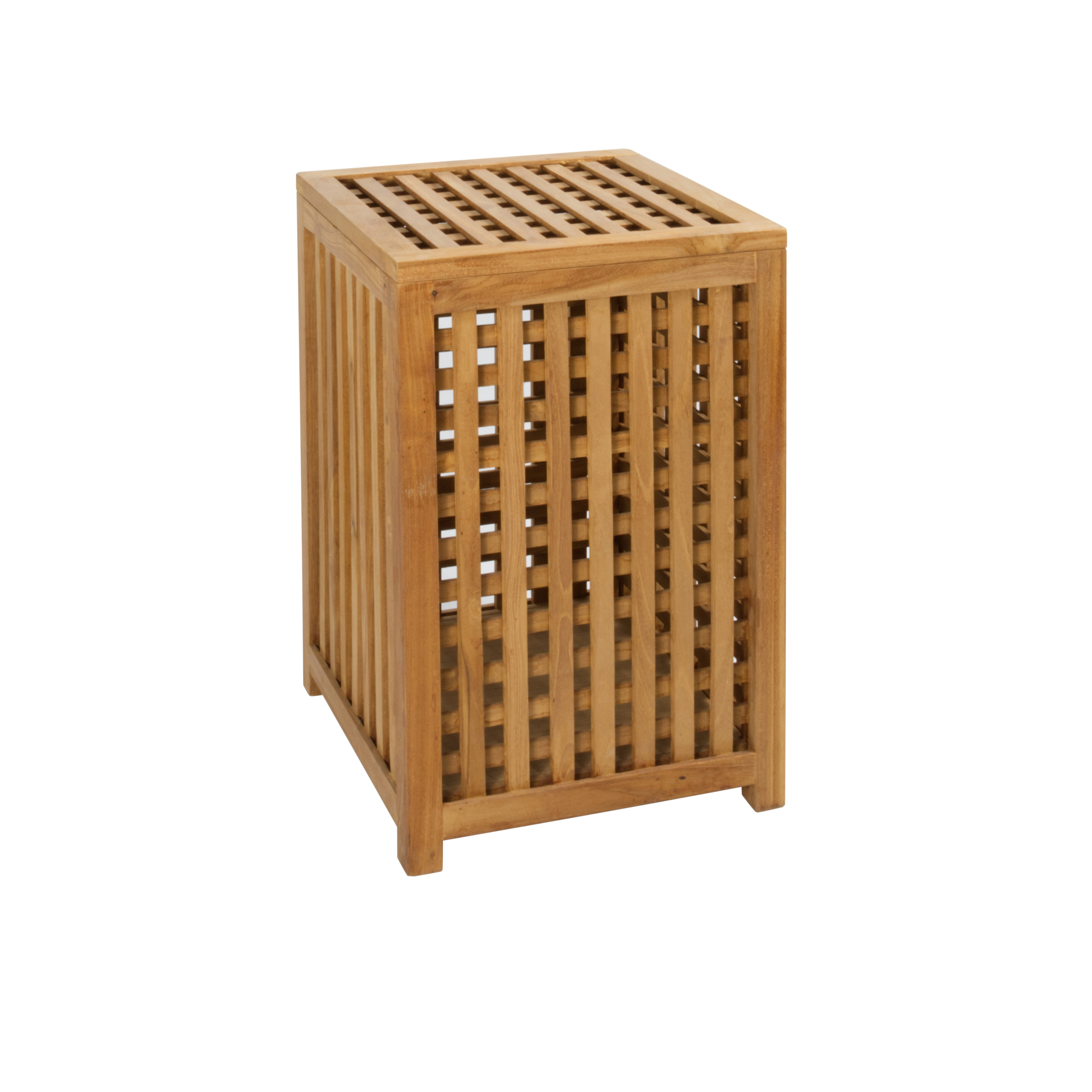 Wasmand van Teakhouthout Ruiten 40 cm breed