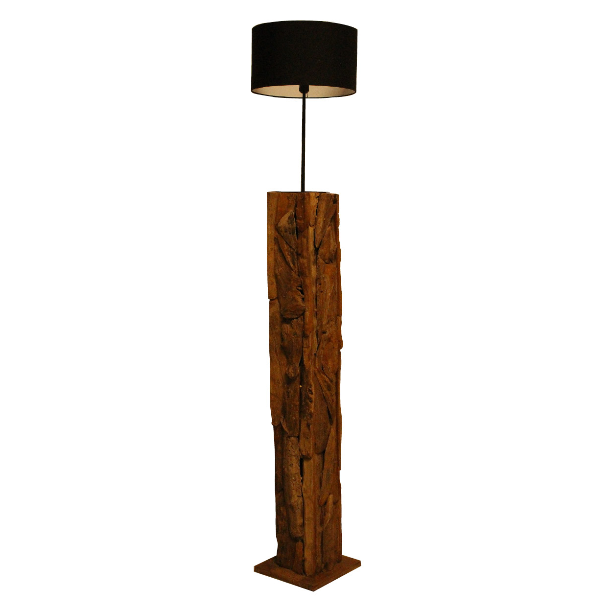 Drijfhouten zuil vloerlamp 150 cm hoog
