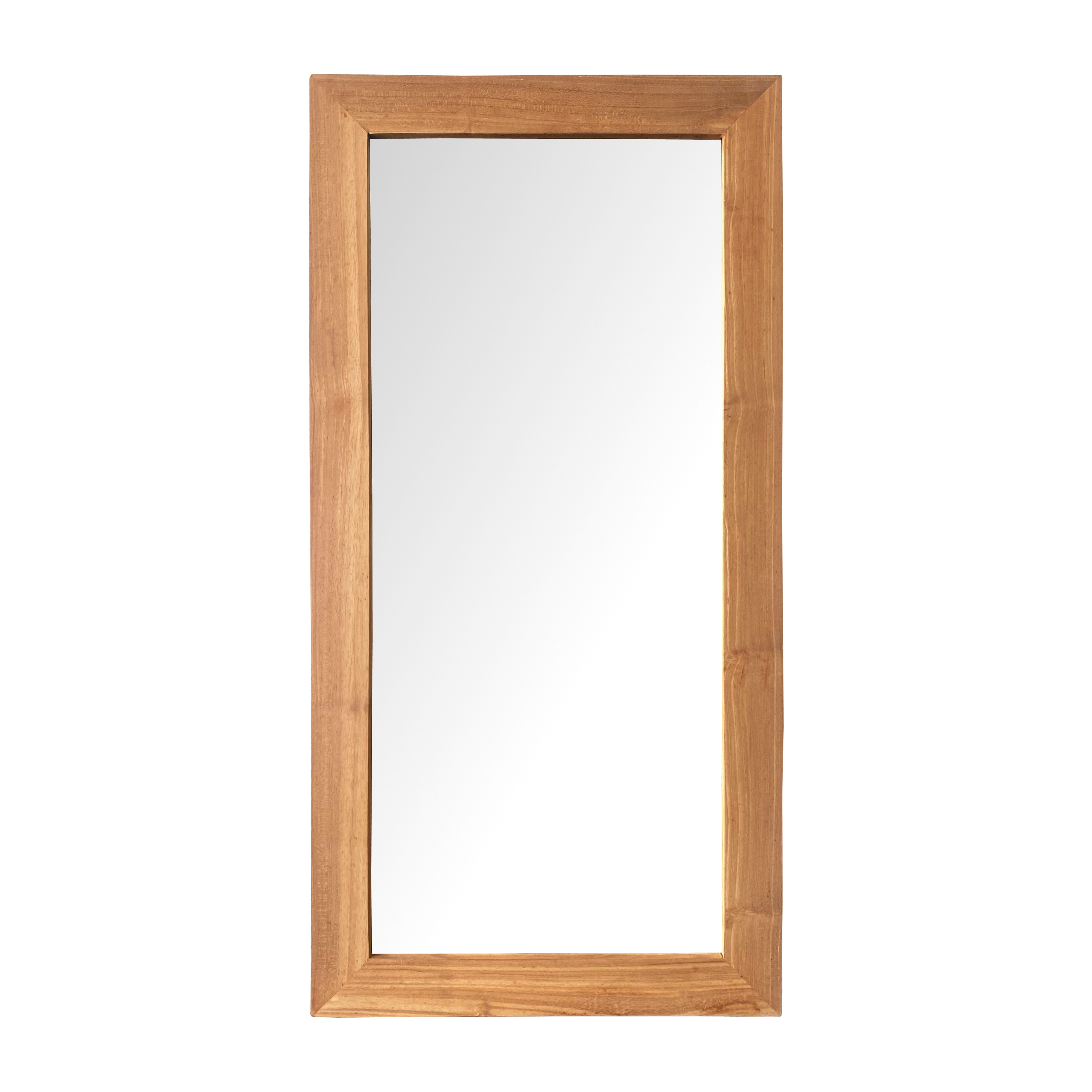 Kleine spiegel met Teakhouthouten frame Tiel