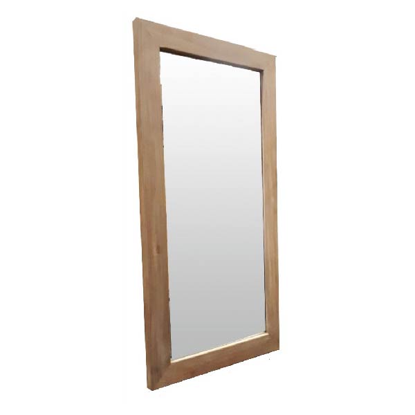Kleine spiegel met recycled Teakhout frame Rossum